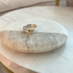 David yurman X Crossover Band Ring in Sterling Silver with 18K Yellow Gold